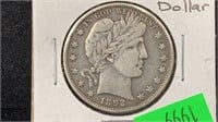 Key 1892-O Silver Barber Half Dollar