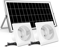 pqins 50W Solar Powered Exhaust Vent Dual Fans Lar