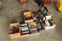 Large Lot of VHS Tapes & Rack