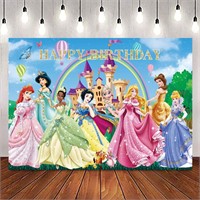 5x3ft Princess Girls Happy Birthday Background