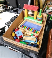 Flat of Vintage Wooden Children Toys