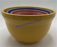 Set Of 3 Vintage Garden City Pottery Mixing Bowls