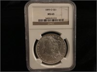 1899 O Morgan Silver Dollar MS 63