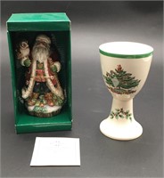 Fitz and Floyd Christmas Bell and Goblet