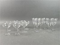 Lot of Etched Glasses