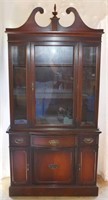 VINTAGE CHERRY CHINA HUTCH - NEEDS TOUCH UP -