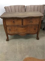 Phenomenal Antique Wood Wash Stand with 3 Drawers