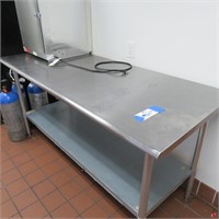 6' SS TOP Table w/Undershelf