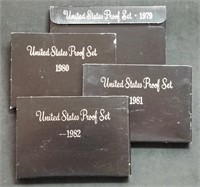 1979, 1980, 1981, 1982 US Mint Proof Sets MIB