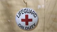 Lifeguard On Duty Metal Sign