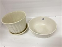 TWO MCCOY BOWL AND PLANTER