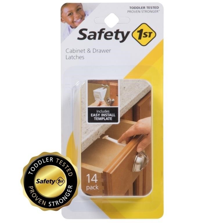 Safety 1__ Cabinet & Drawer Latch (14pk)  White