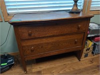 Oak two drawer chest 27x30x18