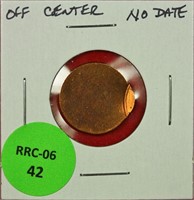 Off Center Lincoln Cent No Date