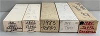 1981, 82, 83, 84 & 85 Topps Baseball Complete Sets