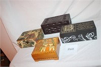 4 WOODEN BOXES