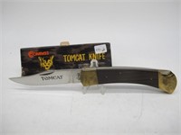 COMPASS TOMCAT KNIFE WOOD GRIP SINGLE BLADE