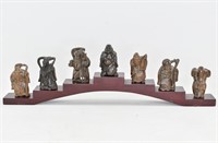 Japanese 7 Lucky Gods Netsuke Carvings