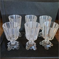 6 Clear Glass Goblets