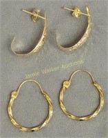 14k Gold Earrings 0.9 Dwt
