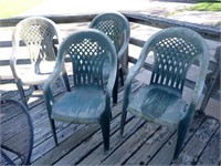 (4) Stackable Poly Patio Chairs