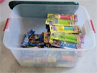 CLEAR TOTE W/ APPROX 50 PEZ NEW OLD STOCK CANDY &