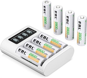 NEW $36 Rechargeable Battery Charger w/8 AA