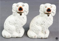 Pair of Porcelain Staffordshire Style Spaniels
