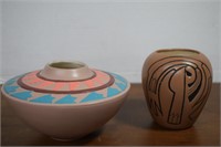 Two Pieces Of Signed Pottery