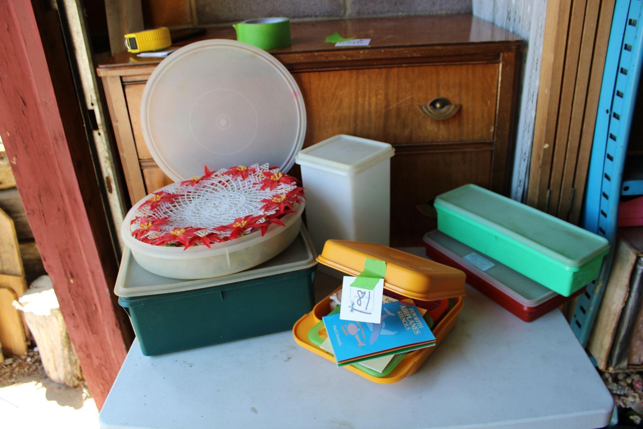 Tupperware and Vintage Stencil Lot