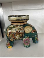 Asian hand painted elephant, approx 8in Tall