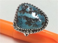 Ring Size 6 1/2 Tested 925 Silver With Turquoise