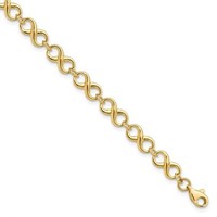 14K- Polished Fancy Link Infinity Bracelet