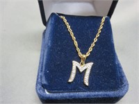 Danbury Mint Stylized M Monogram Necklace
