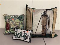 3 golf theme pillows.