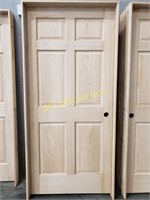 28" Left Hand 6 Panel Pine Interior Door