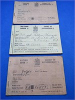 WWII Lot 3 Canada Ration Books w Stamps Vintage
