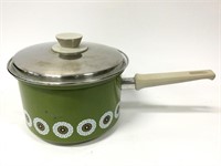 1970s Mod Enamel Sauce Pan