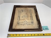 1894 Framed Baptism Paper