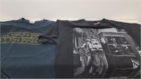 (2) Star Wars T Shirts Sz Large Preowned