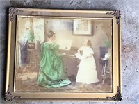 ANTIQUE PICTURE FRAME - PICTURE ON GLASS