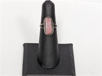 .925 Sterling Coral Ring Sz 5.5