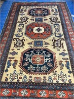 Hand Knotted Persian Ardibil Rug 6.6x10 ft