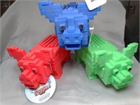 3 New Square Piggie Dog Toys