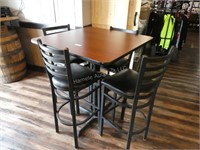 36in Square bar Table with 4 Chairs