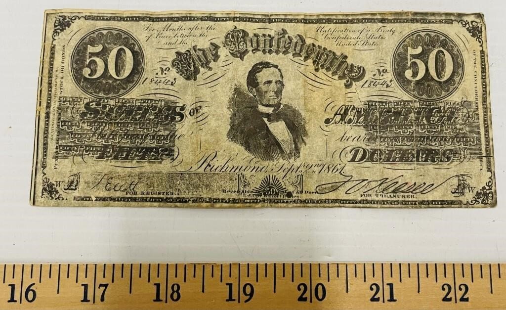 Repop $50 Confederate State Note