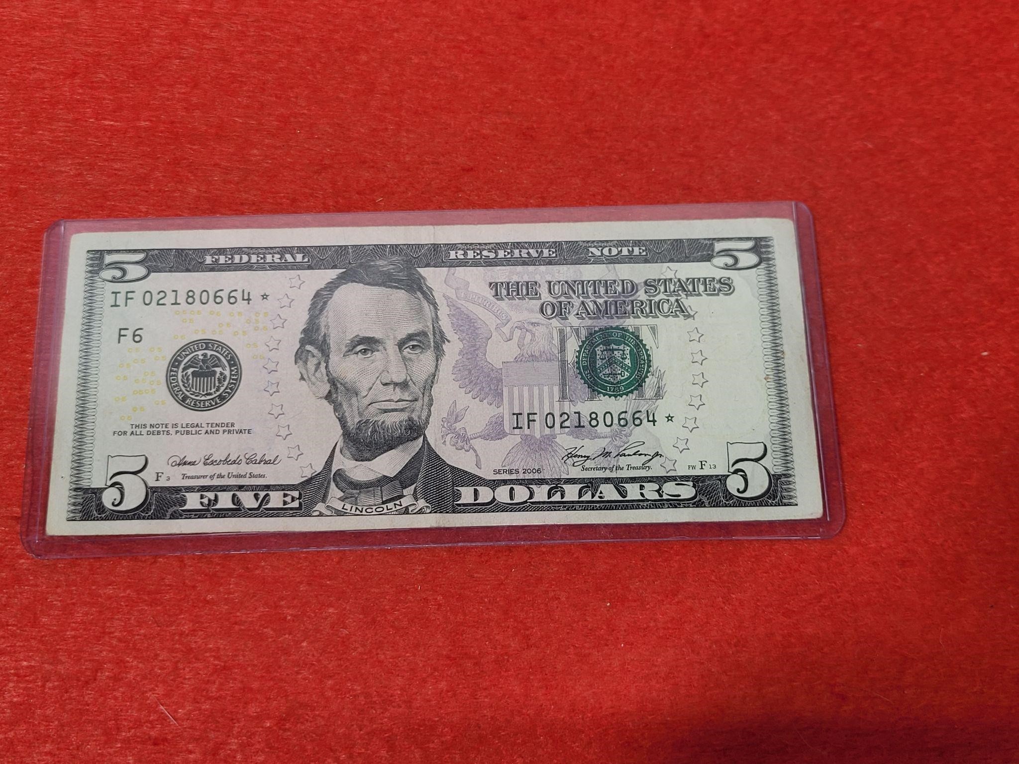 Five Dollar Federal Reserve Note  2006