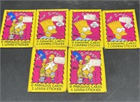 Lot of 6 Topps 1990 The Simpsons Trading Cards