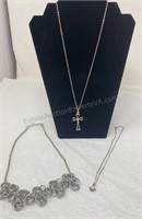 Silver Tone Necklaces. Chain with small charm -
