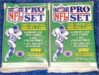 2 1990 Pro Set Football Packs